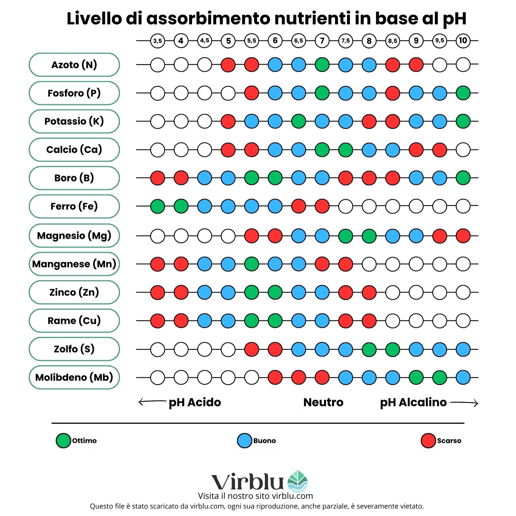 Tabella assorbimento nutrienti in base al pH del terreno 2 VIRBLU