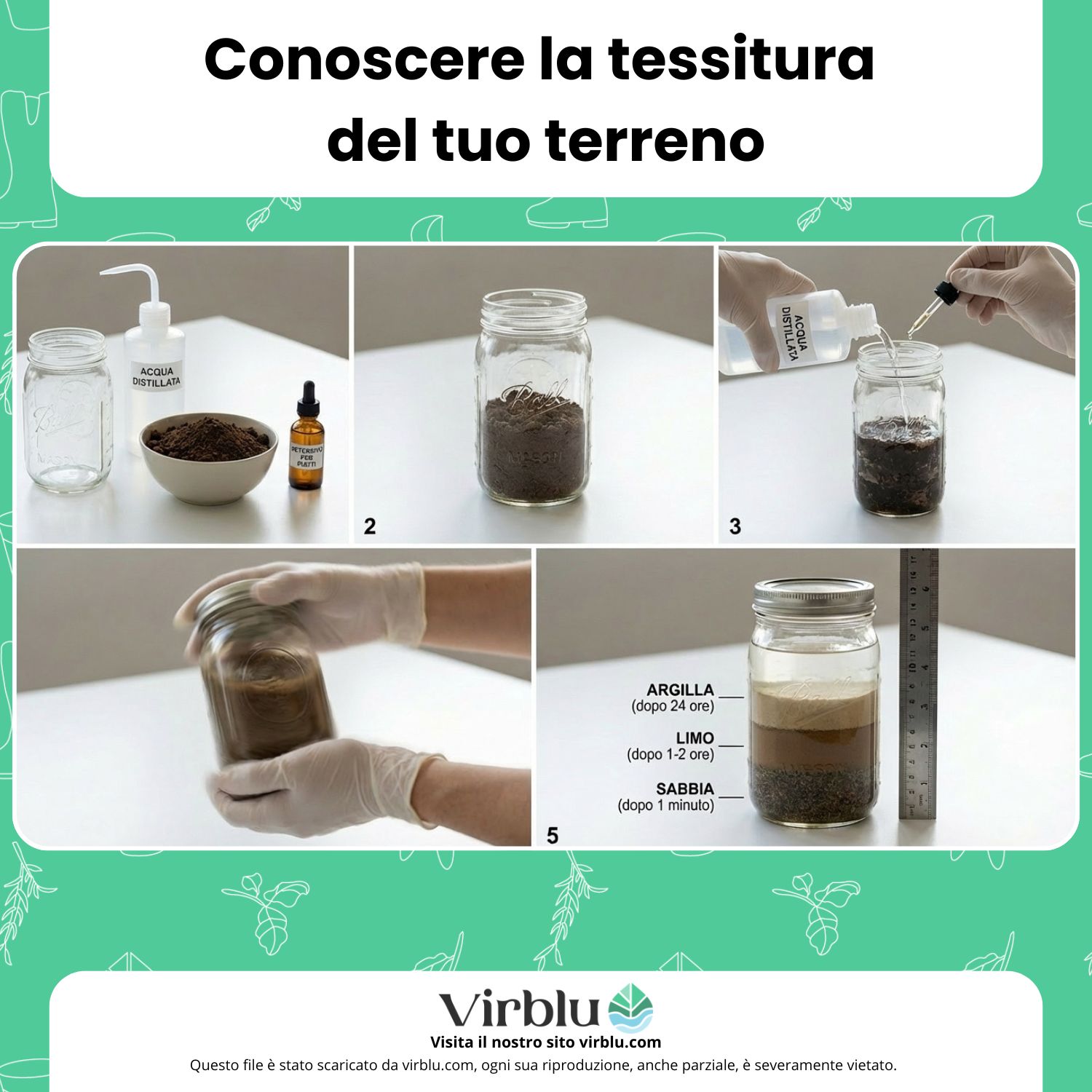Passaggi chiave per conoscere la tessitura del terreno VIRBLU